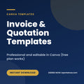 Invoice and Quotation Templates, editable in Canva, cover image, Eseries Now