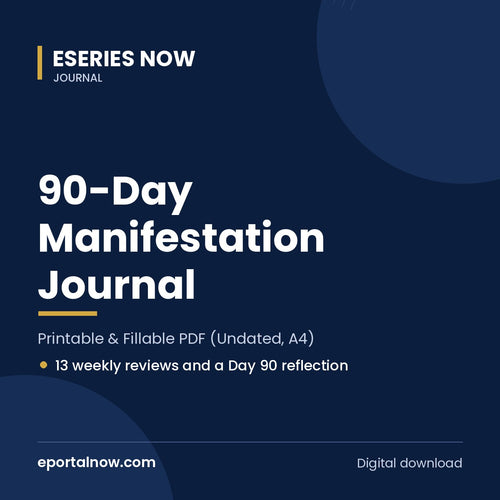 90-Day Manifestation Journal: Printable & Fillable PDF (Undated, A4) | Eseries Now