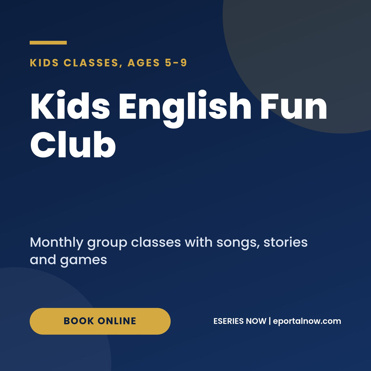 Kids English Fun Club for ages 5-9, cover image, Eseries Now