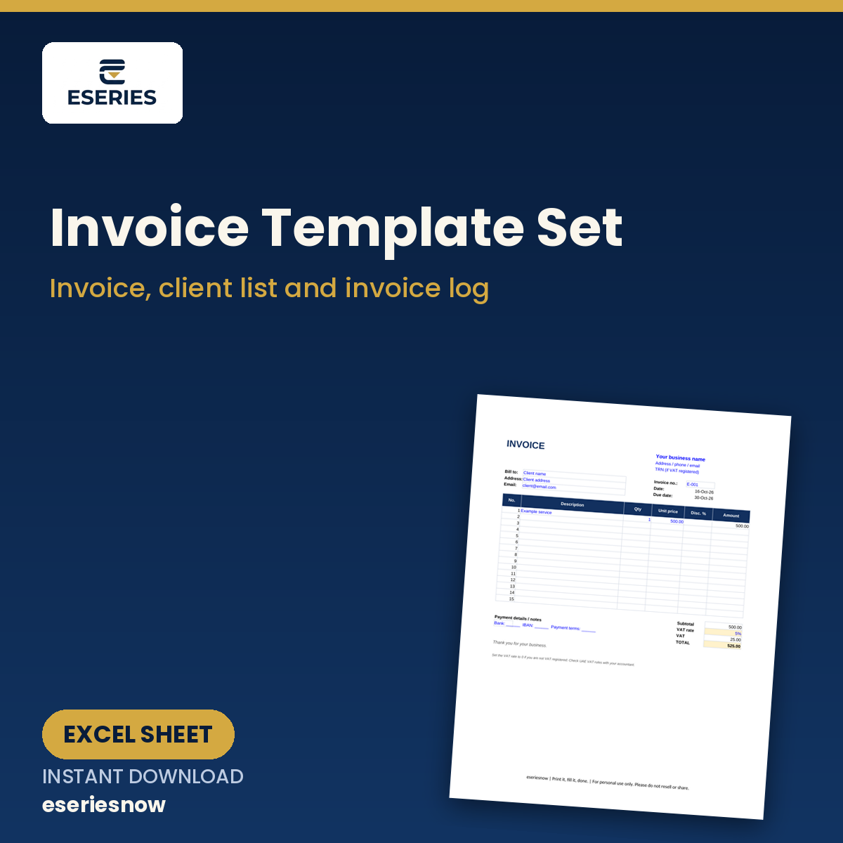 Invoice Template Set (Excel) cover