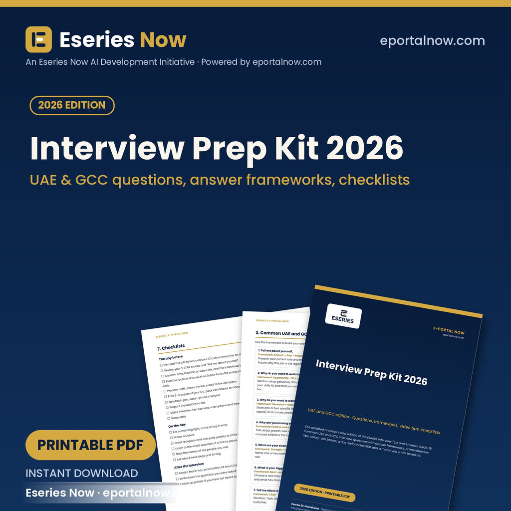 Interview Prep Kit 2026: UAE & GCC Edition – cover image, Eseries Now