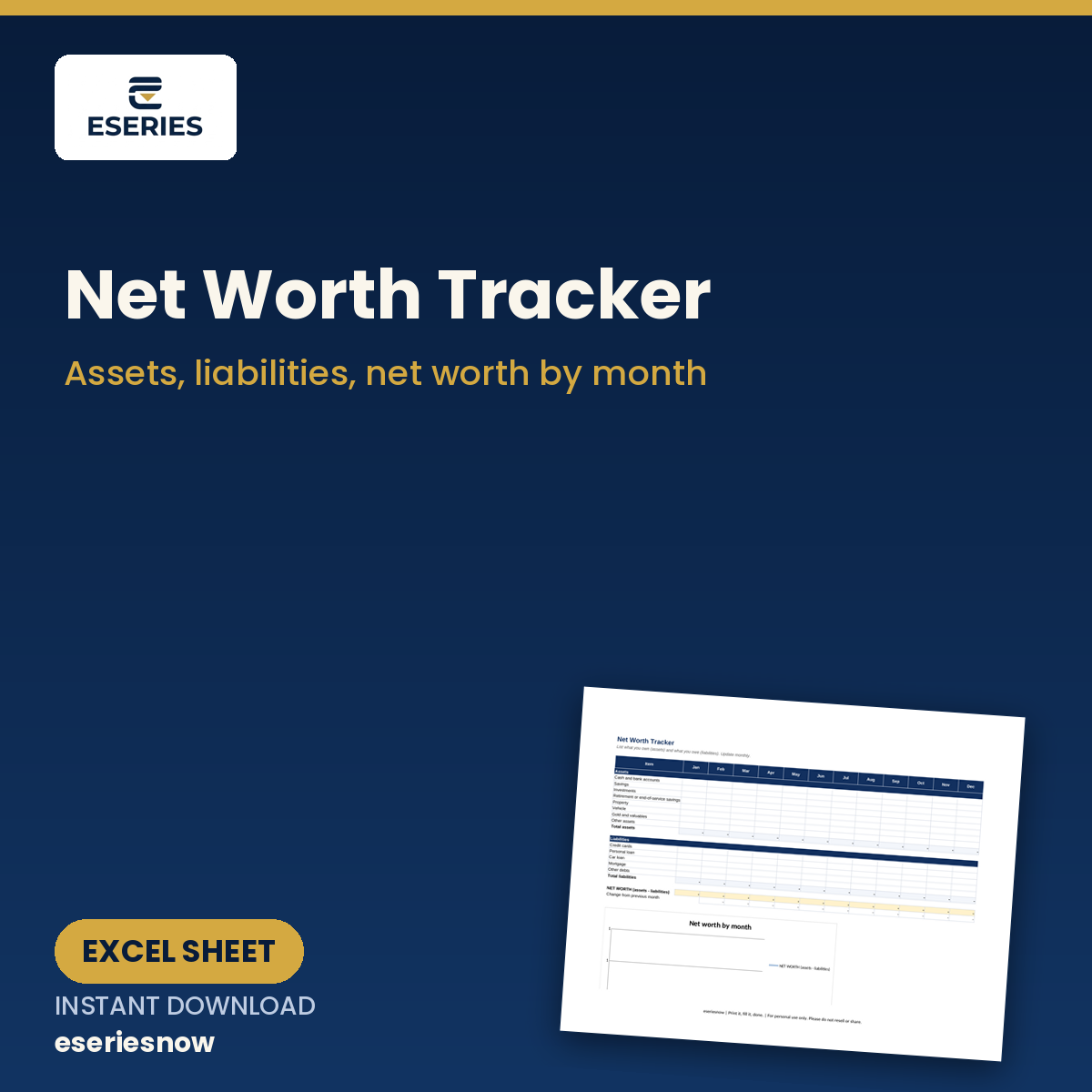 Net Worth Tracker (Excel) cover