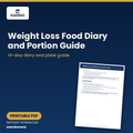 Weight Loss Food Diary and Portion Guide (Printable PDF) cover