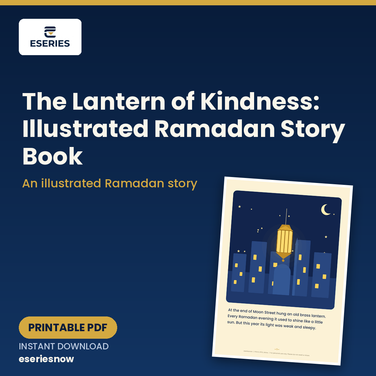 The Lantern of Kindness: Illustrated Ramadan Story Book (Printable PDF) cover