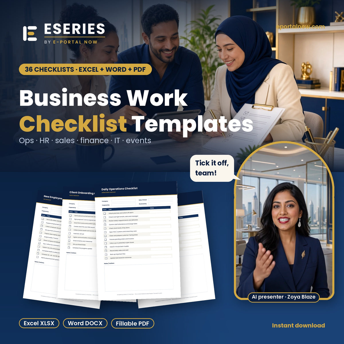Business Work Checklist Templates cover - Eseries | E-Portal Now
