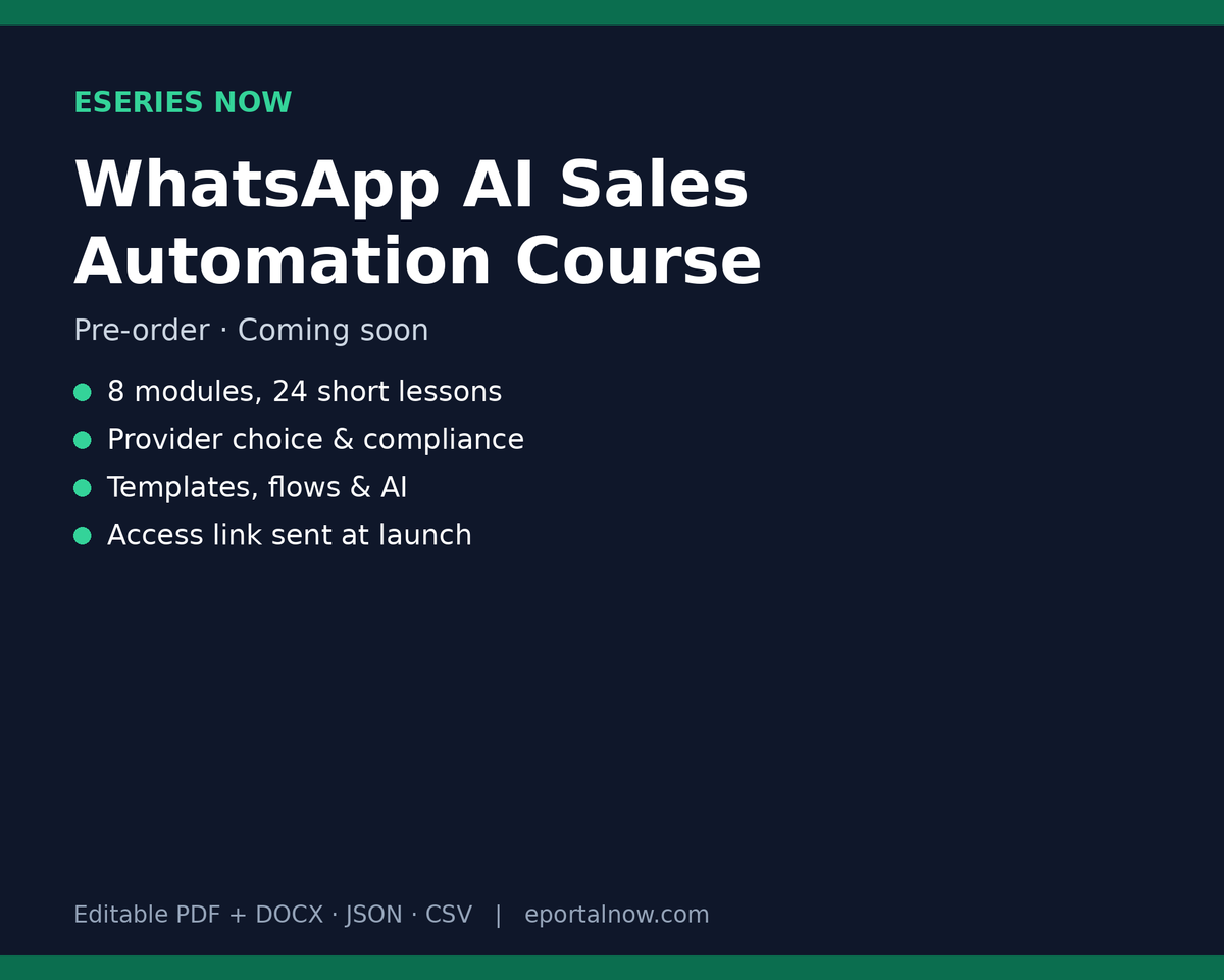 WhatsApp AI Sales Automation Course (Pre-order, Coming Soon)