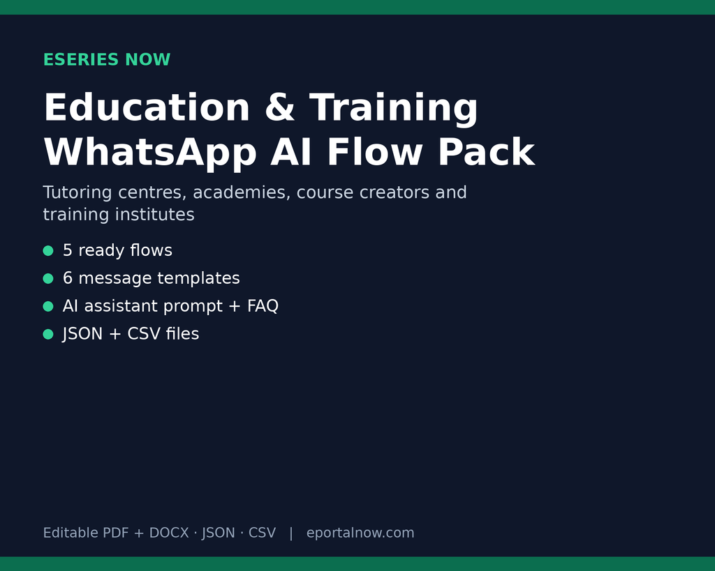 WhatsApp AI Flow Pack: Education & Training