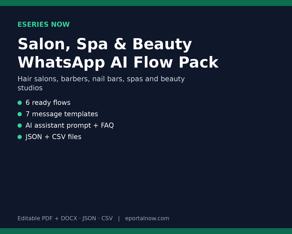 WhatsApp AI Flow Pack: Salon, Spa & Beauty
