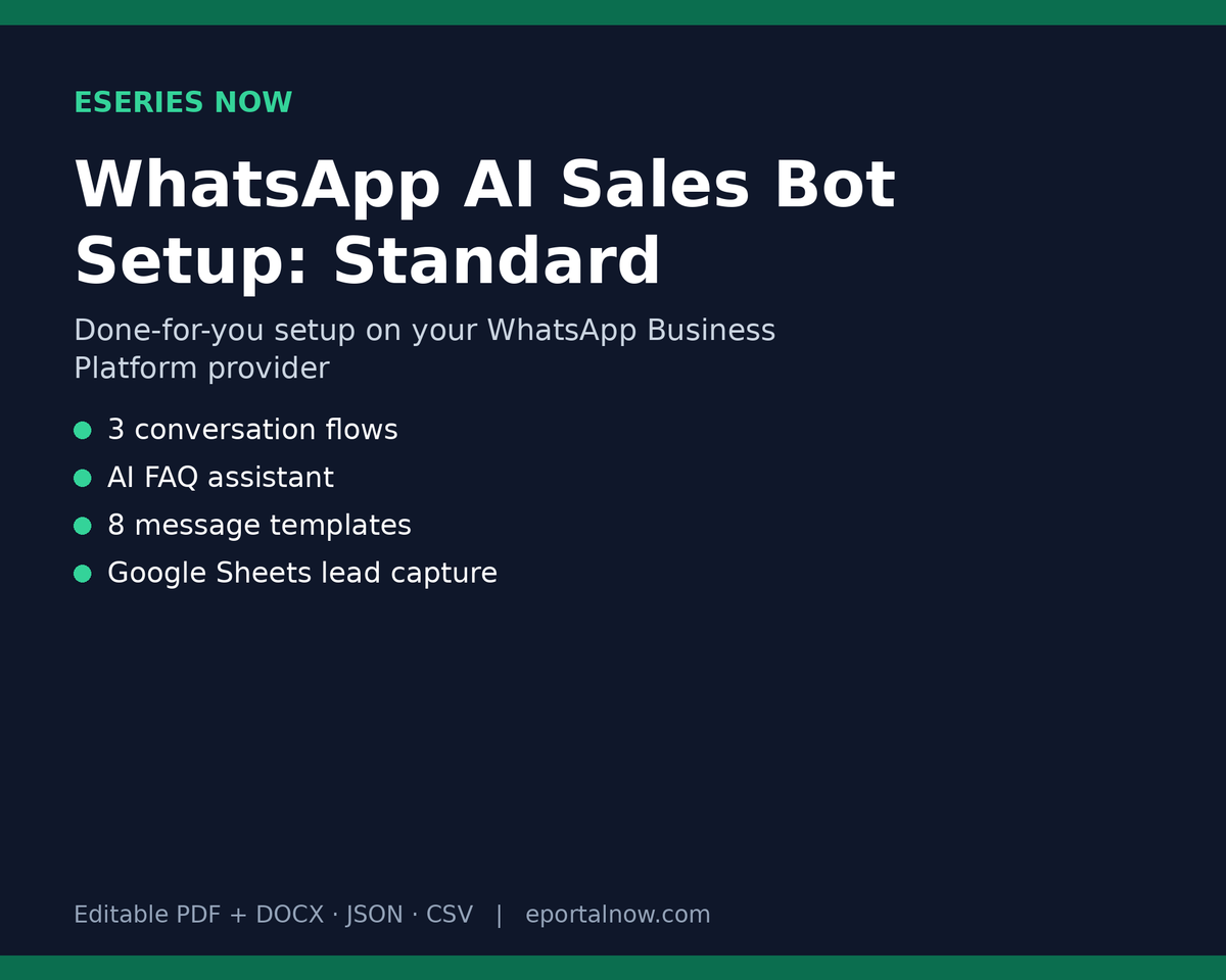 WhatsApp AI Sales Bot Setup: Standard