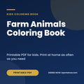 Farm Animals Coloring Book, cover image, Eseries Now