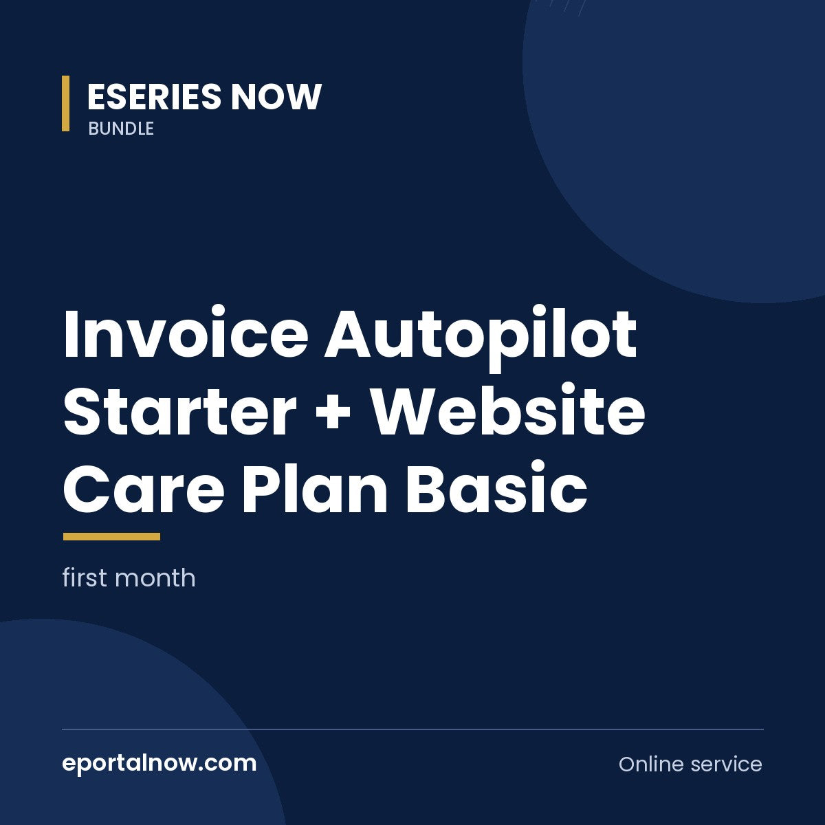 Invoice Autopilot Starter + Website Care Plan Basic (first month) | Eseries Now