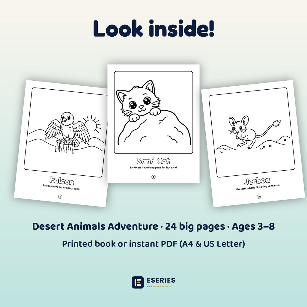 Desert Animals Adventure: look inside: sample pages