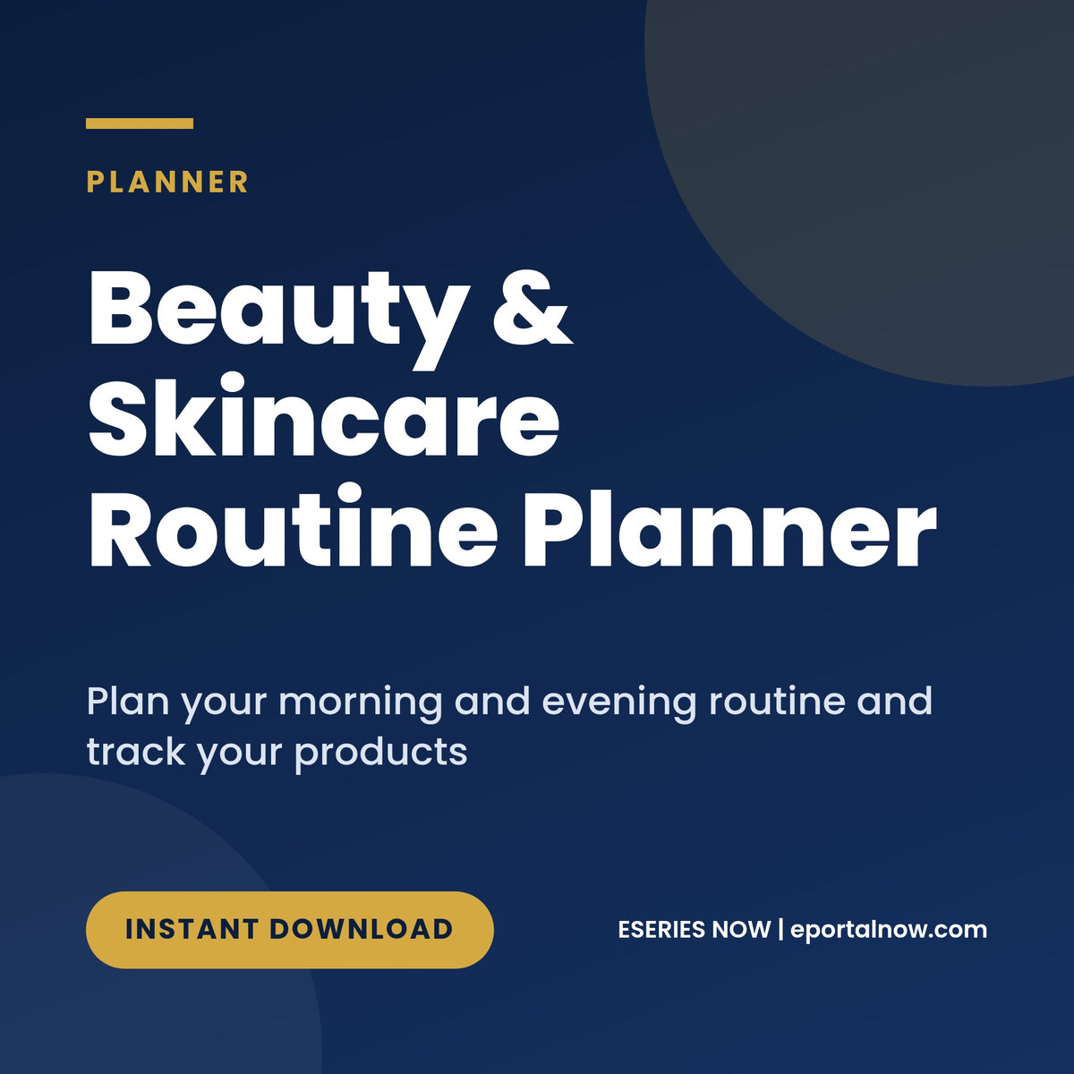 Beauty and Skincare Routine Planner, cover image, Eseries Now