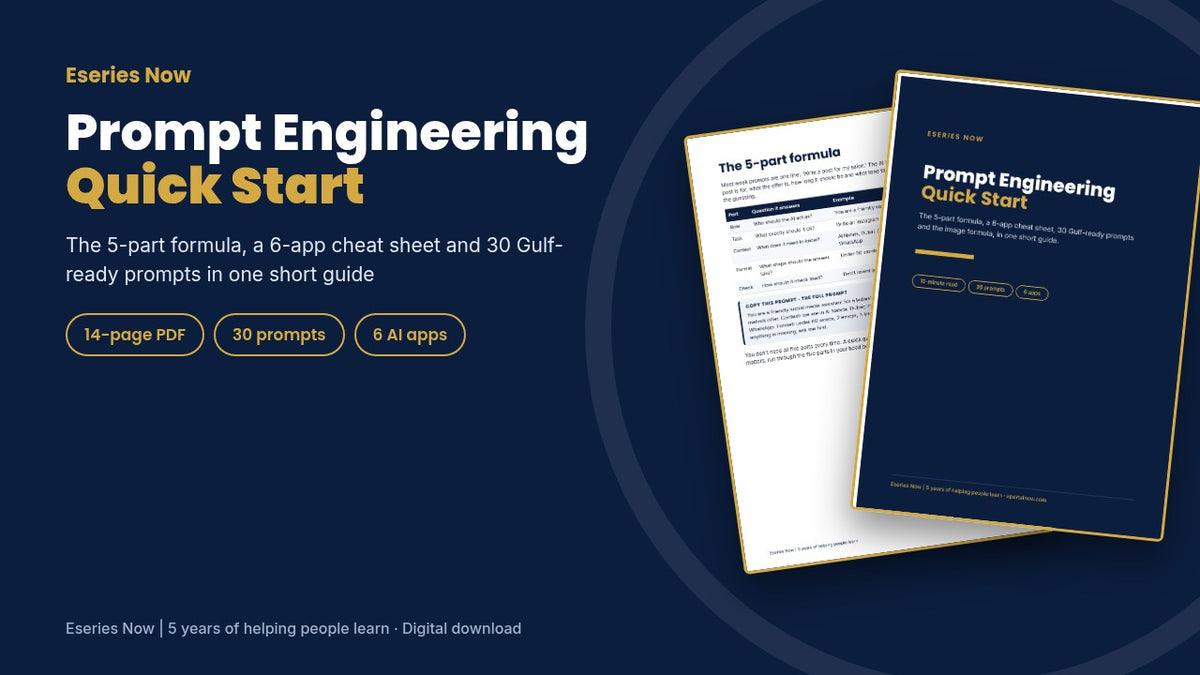 Prompt Engineering Quick Start Guide PDF – cover image, Eseries Now