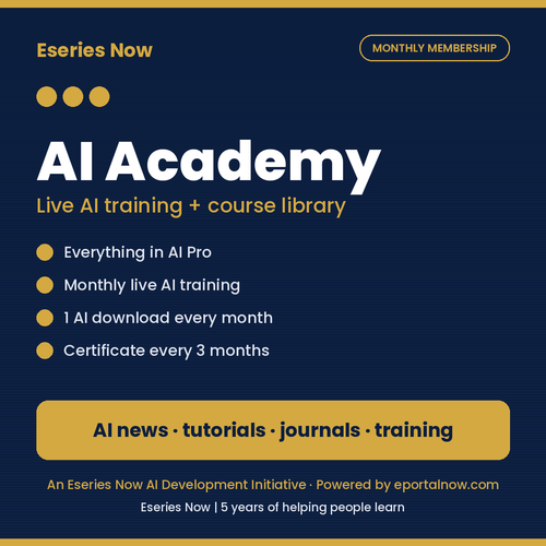AI Academy Membership: Live AI Training – cover image, Eseries Now