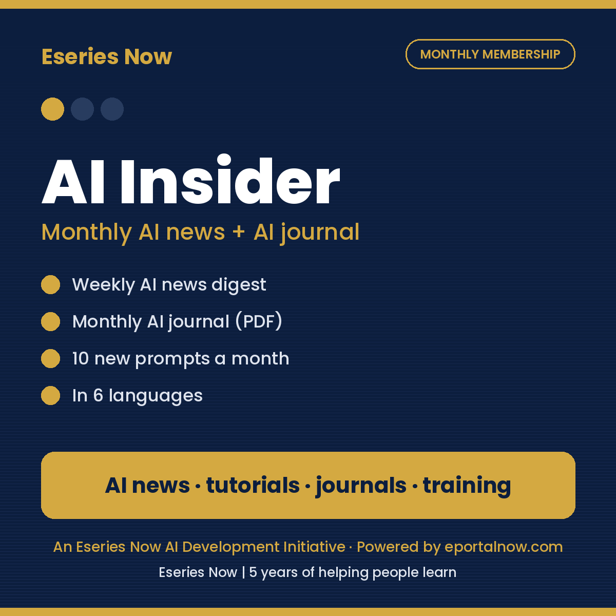 AI Newsletter Membership: Weekly AI News – cover image, Eseries Now