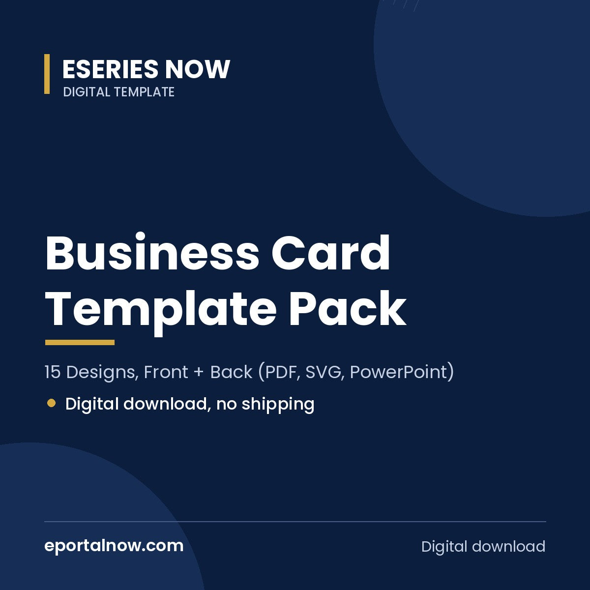 Business Card Template Pack: 15 Designs, Front + Back (PDF, SVG, PowerPoint) | Eseries Now
