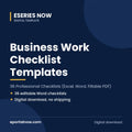 Business Work Checklist Templates: 36 Professional Checklists (Excel, Word, Fillable PDF) | Eseries Now