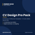 CV Design Pro Pack: 14 Premium CV/Resume Templates + 4 Cover Letters (Word, PDF) | Eseries Now
