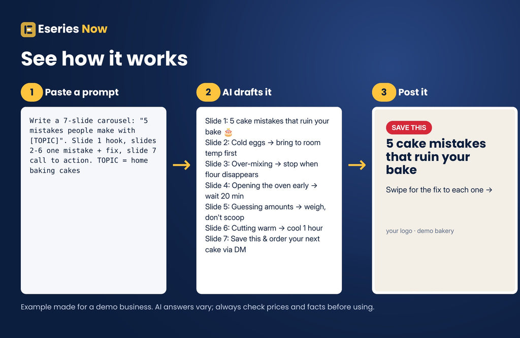 Sample output: AI Social Media Content Kit