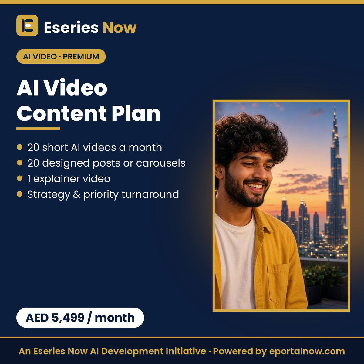 AI Video Content Plan Premium: AED 5,499 per month