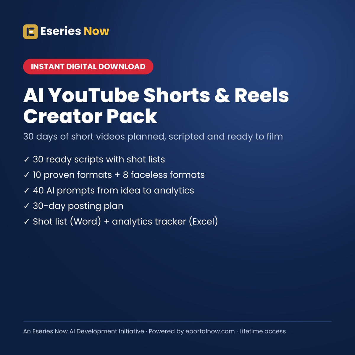 AI YouTube Shorts & Reels Creator Pack cover
