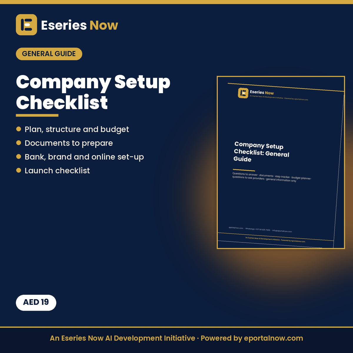 Company Setup Checklist: General Guide (Printable PDF) by Eseries Now