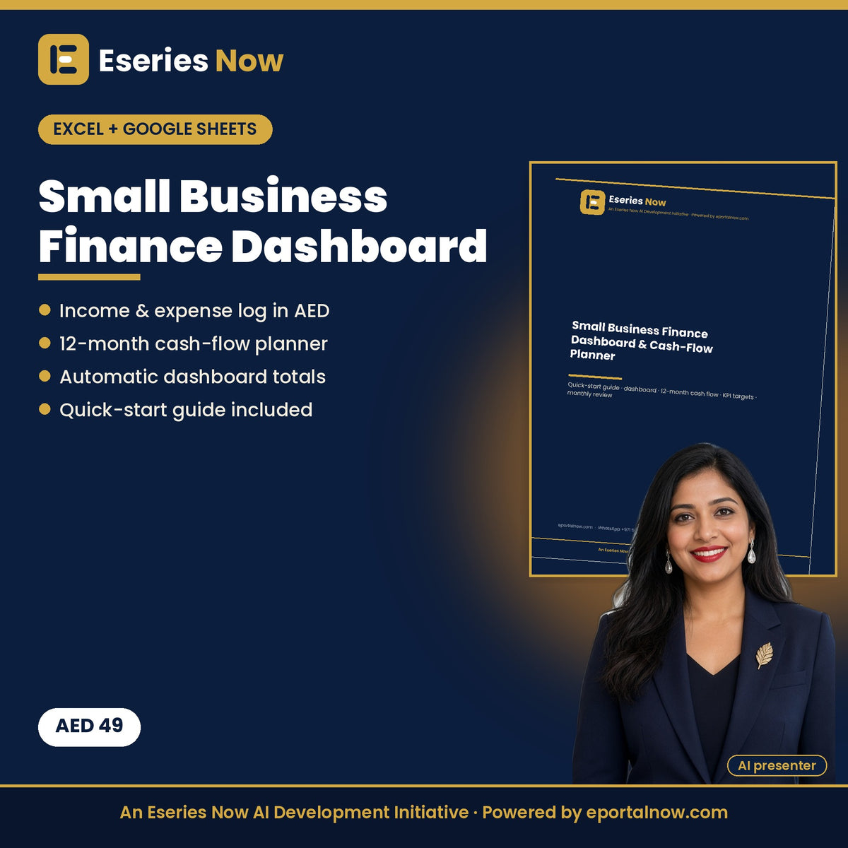 Small Business Finance Dashboard & Cash-Flow Planner by Eseries Now