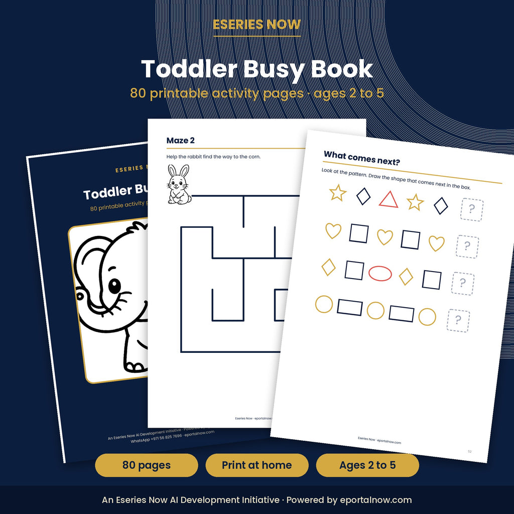 Toddler Busy Book: 80 Printable Activity Pages (Ages 2–5, PDF)