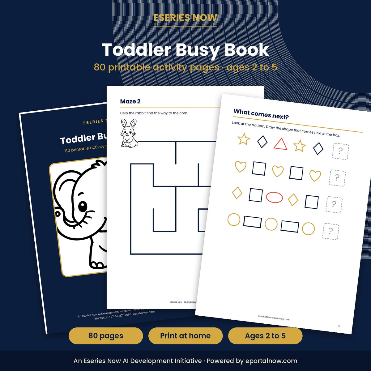 Toddler Busy Book: 80 Printable Activity Pages (Ages 2–5, PDF)