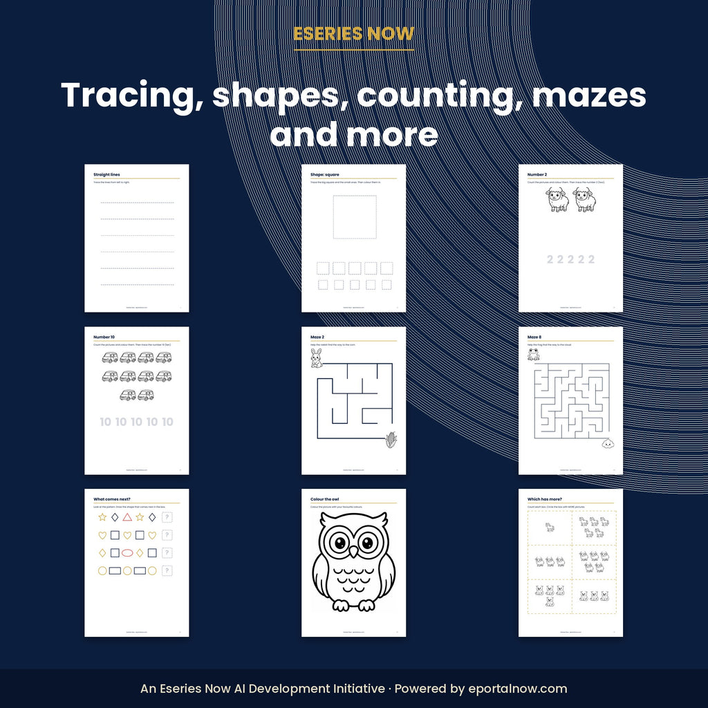 Inside preview: Toddler Busy Book: 80 Printable Activity Pages (Ages 2–5, PDF)