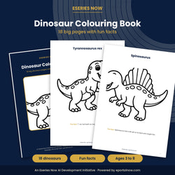 Dinosaur Colouring Book with Fun Facts (18 Pages, Printable PDF)