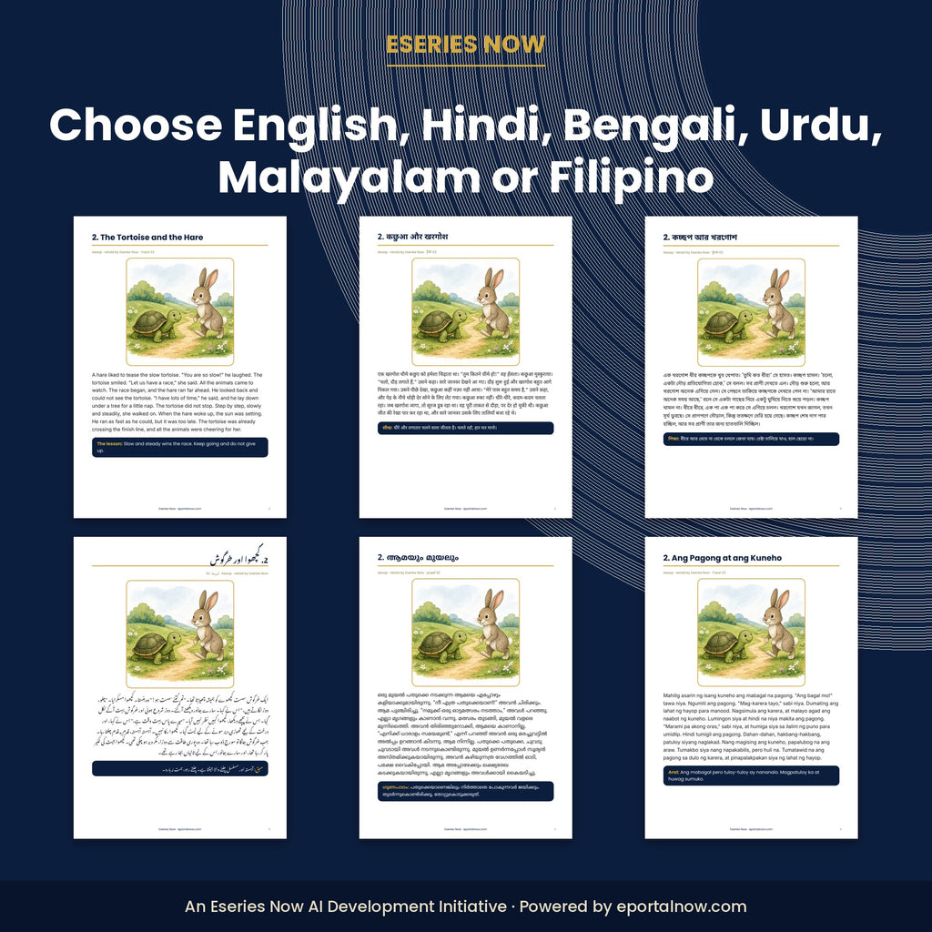 Inside preview: Bedtime Moral Stories Library: 20 Stories with Audio (Choose 1 of 6 Languages, PDF + MP3)
