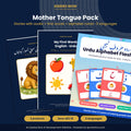 Mother Tongue Pack: Stories with Audio + First Words + Alphabet Flash Cards (Hindi, Bengali, Urdu, Malayalam or Filipino)