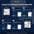 Inside preview: Preschool at Home Bundle: Busy Book, Tracing, Shapes, Mazes & Dinosaur Colouring (6 Printables)