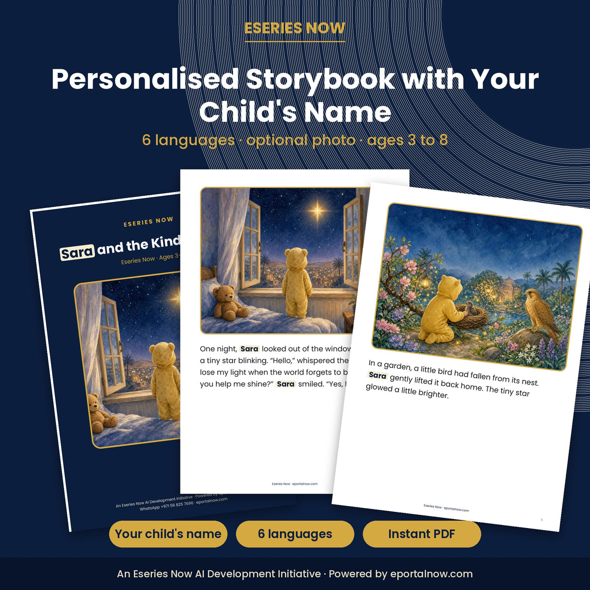 Personalised Name Storybook: Your Child and the Kindness Star (PDF, 6 Languages)