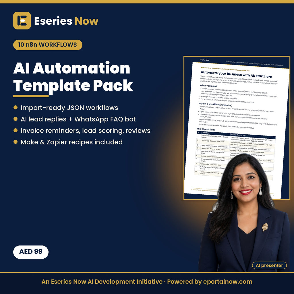 AI Automation Template Pack: 10 Ready-to-Import n8n Workflows for Small Business by Eseries Now