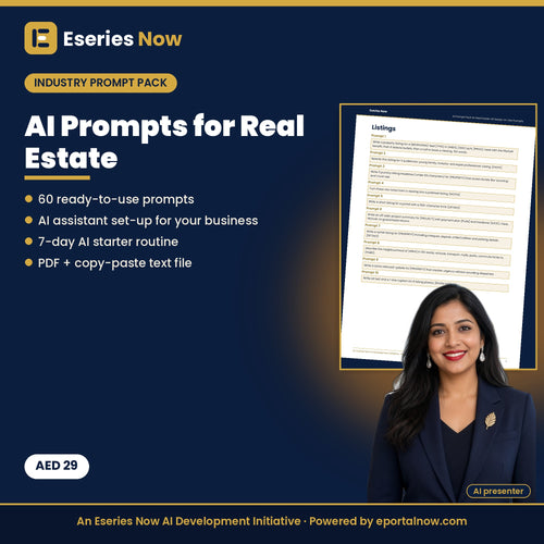 AI Prompt Pack for Real Estate: 60 ChatGPT Prompts + AI Assistant Set-up by Eseries Now