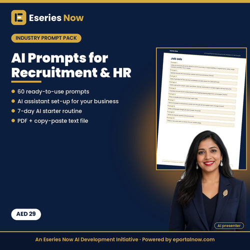 AI Prompt Pack for Recruitment & HR: 60 ChatGPT Prompts + AI Assistant Set-up by Eseries Now