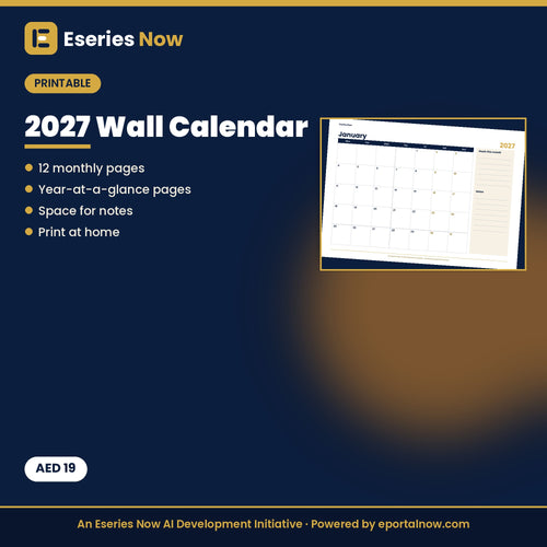 2027 Wall Calendar (Printable PDF) by Eseries Now