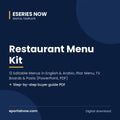 Restaurant Menu Kit: 12 Editable Menus in English & Arabic, Iftar Menu, TV Boards & Posts (PowerPoint, PDF) | Eseries Now