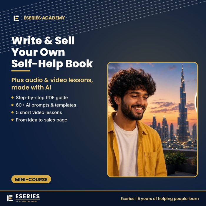Write & Sell Your Own Self-Help Book, Audio & Video Lessons (AI Mini-Course)