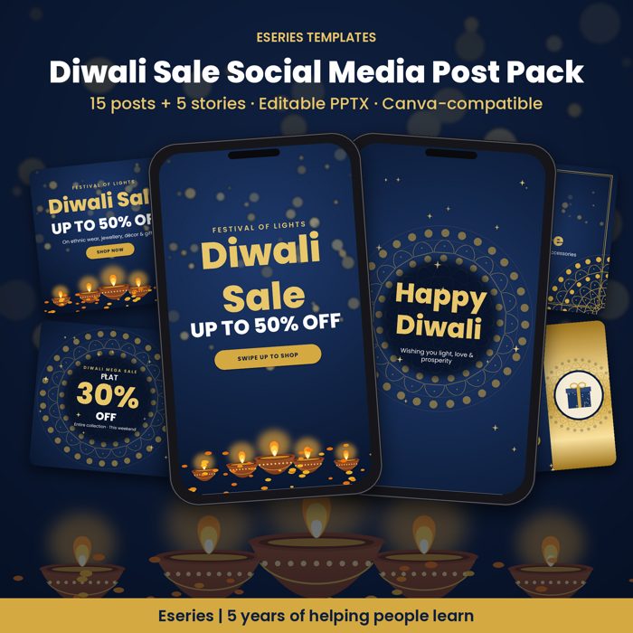 Diwali Sale Social Media Post Templates