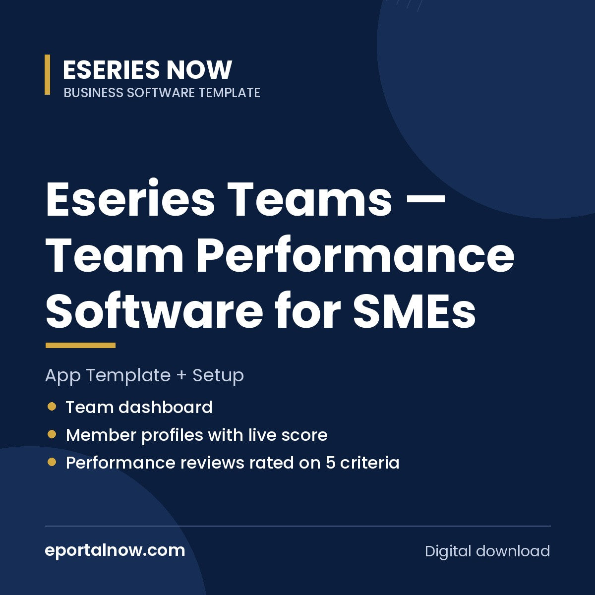 Eseries Teams — Team Performance Software for SMEs (App Template + Setup) | Eseries Now
