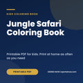 Jungle Safari Coloring Book, cover image, Eseries Now