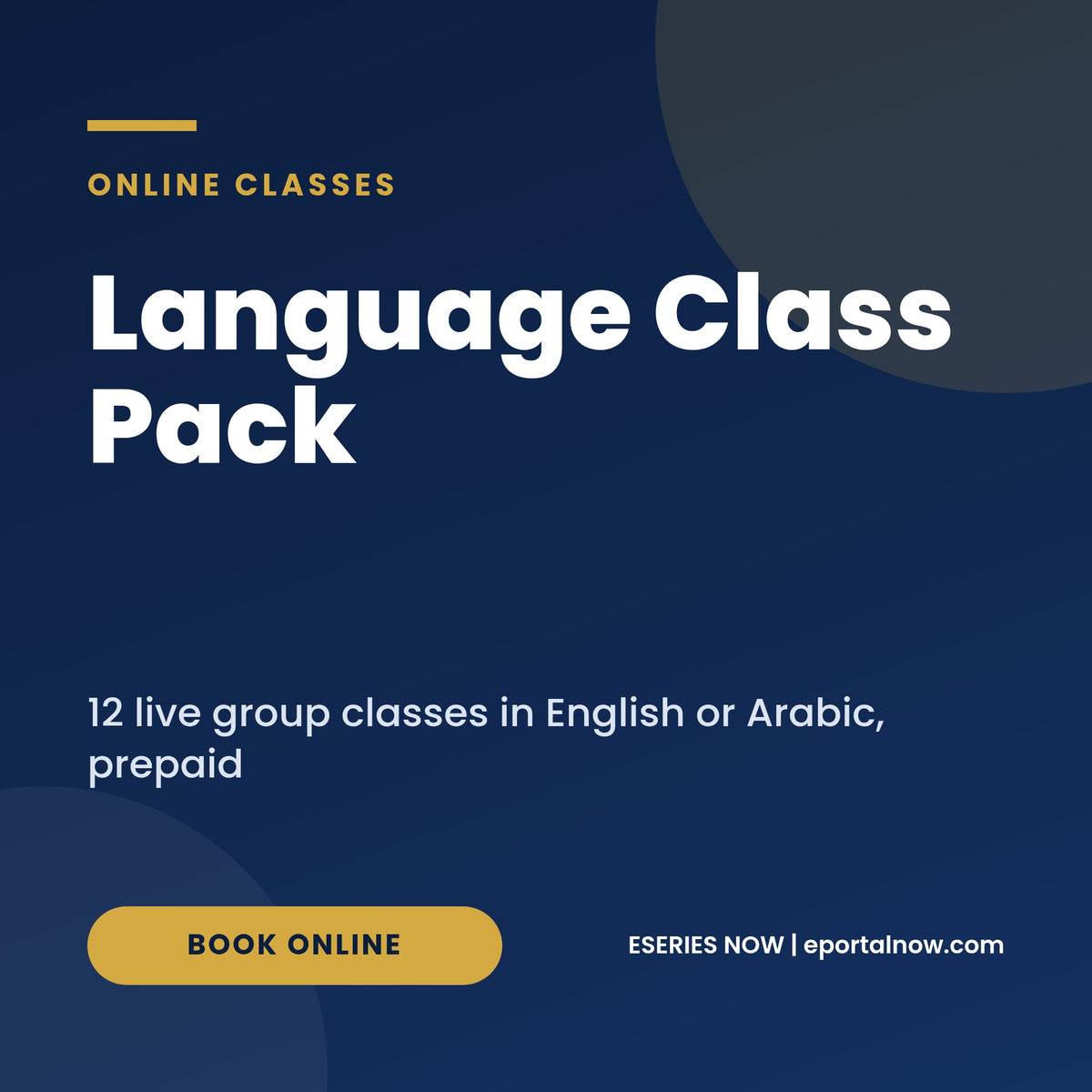 Language Class Pack of 12 group classes, cover image, Eseries Now