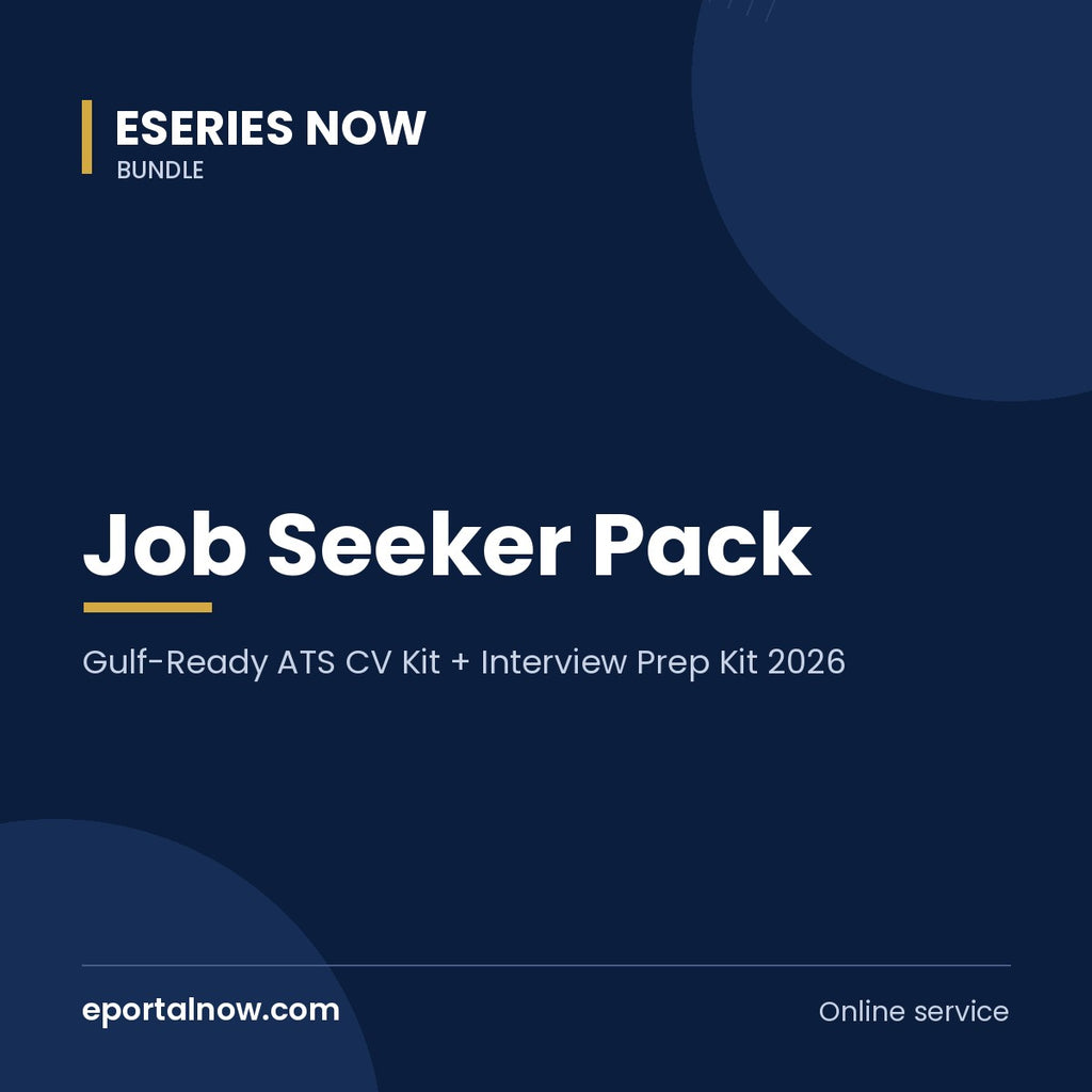 Job Seeker Pack: Gulf-Ready ATS CV Kit + Interview Prep Kit 2026 | Eseries Now