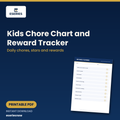 Kids Chore Chart and Reward Tracker printable PDF cover - Eseries