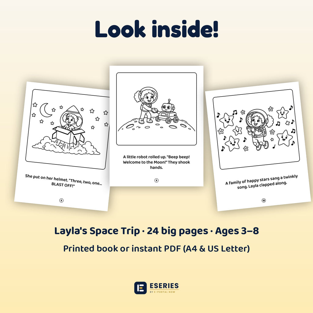 Layla's Space Trip: look inside: sample pages
