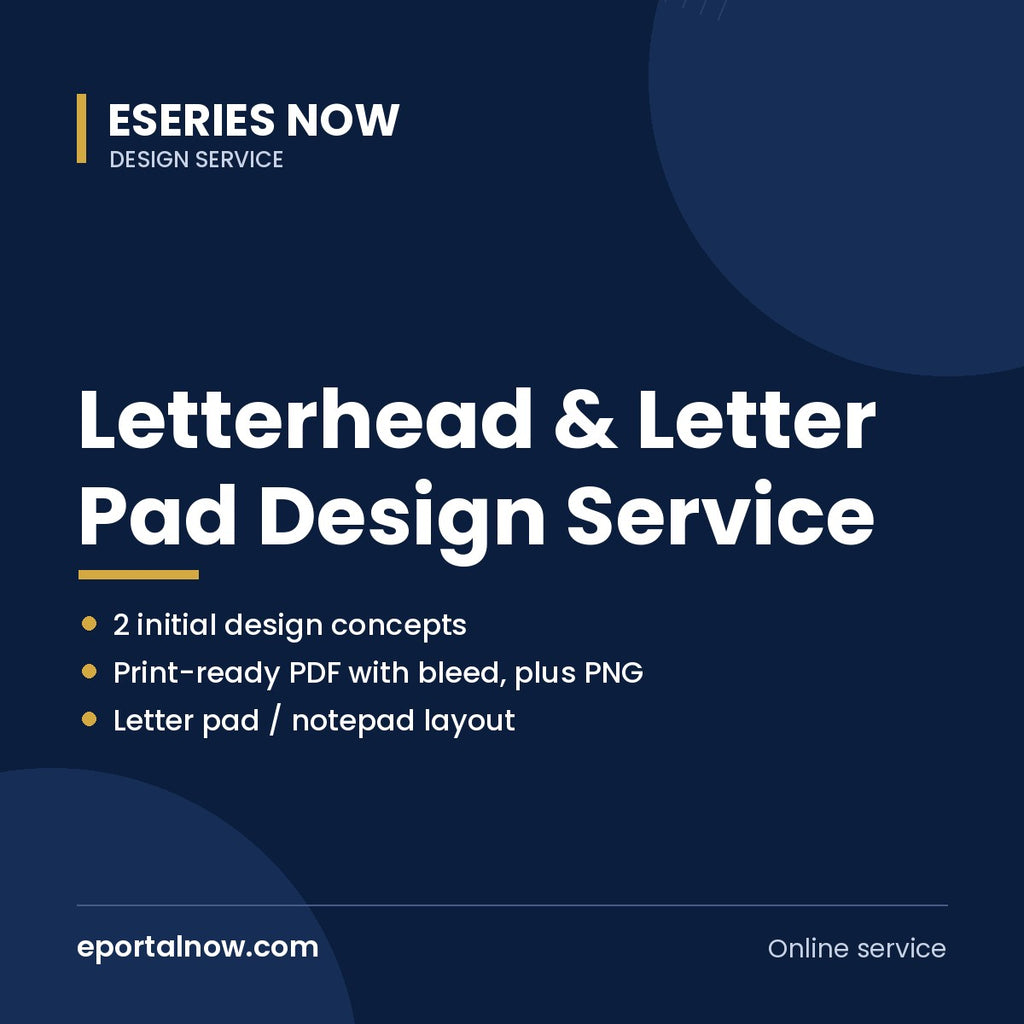 Letterhead & Letter Pad Design Service | Eseries Now